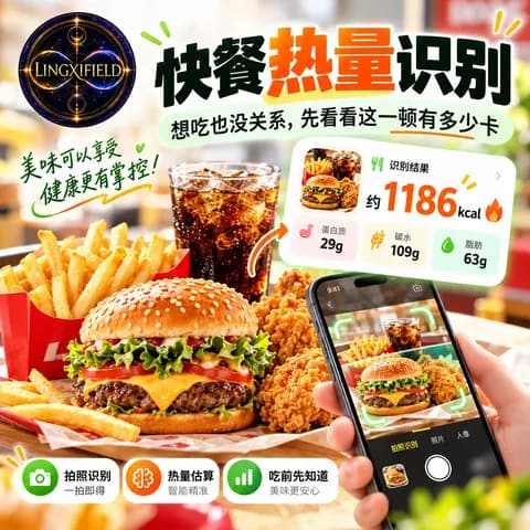 灵犀场卡路里与食物热量识别场景 2
